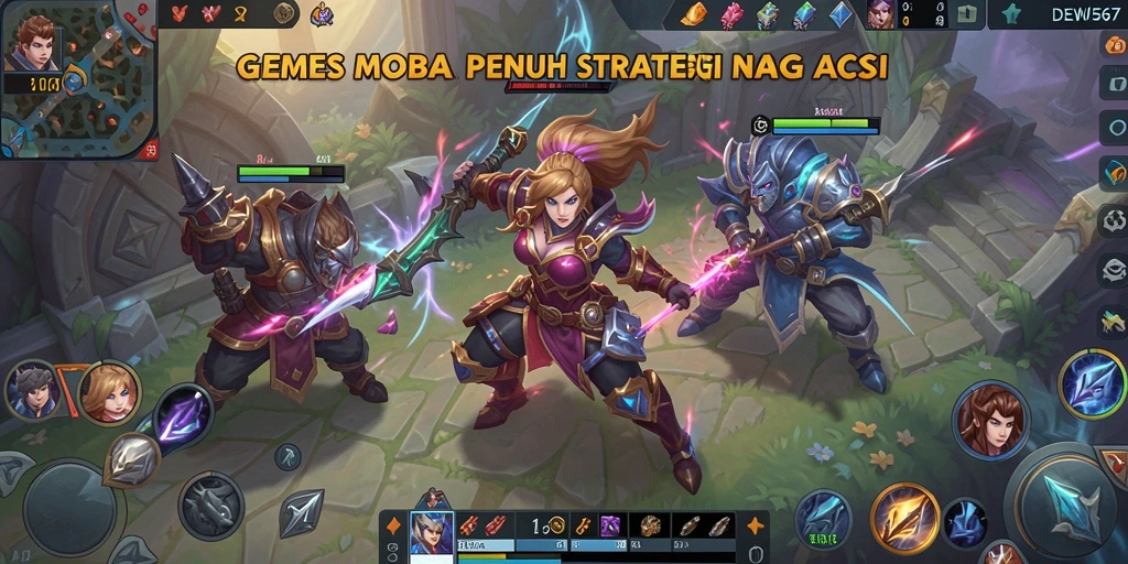 Tampilan gameplay seru DEWI567 dengan aksi MOBA menarik.