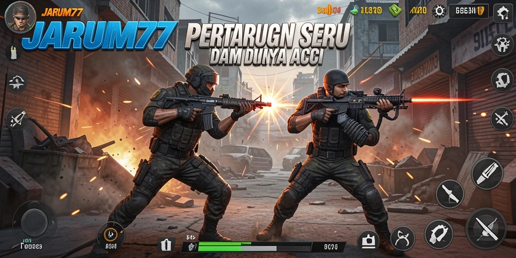 Tampilan gameplay seru di JARUM77 dengan aksi yang mendebarkan.