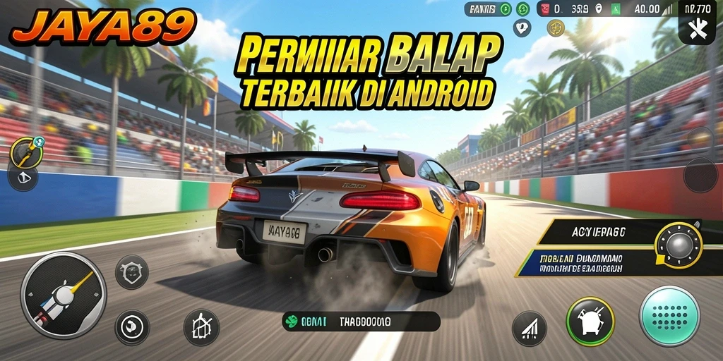Tampilan seru gameplay balap di JAYA89 dengan berbagai mobil.