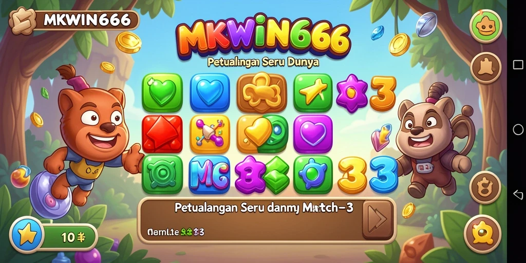 Tampilan gameplay seru dari MKWIN666 yang penuh warna.