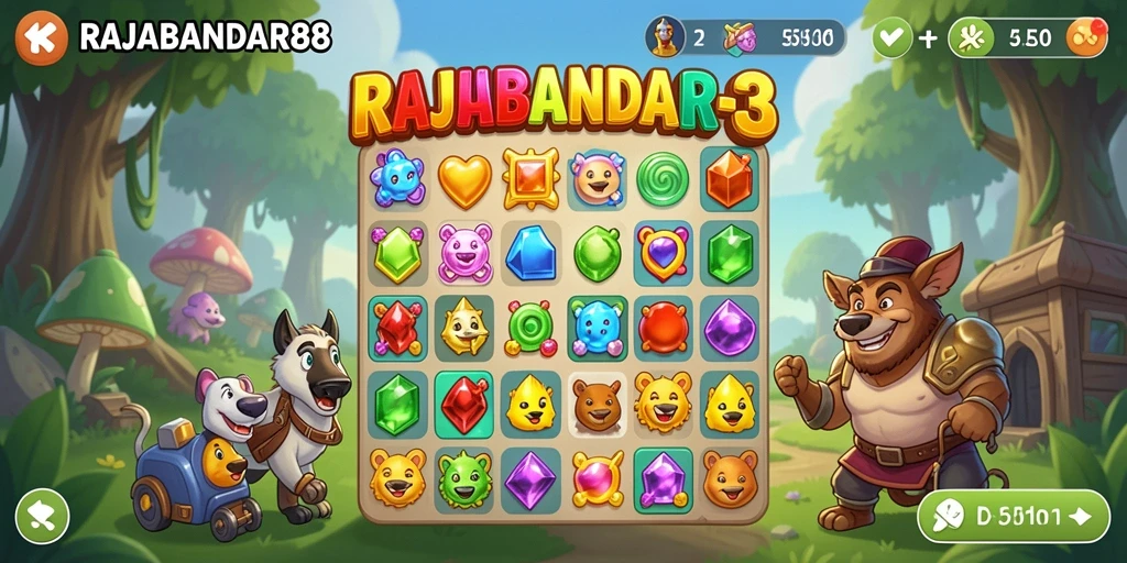 Tampilan gameplay RAJABANDAR88 yang penuh warna dan menarik.