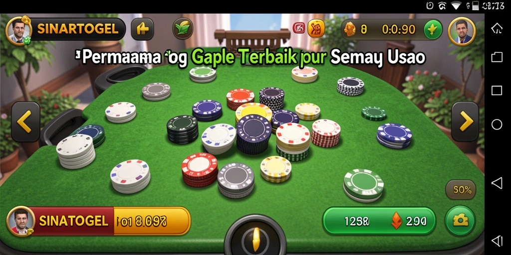 Tampilan screenshot SINARTOGEL menampilkan gameplay Gaple yang seru.