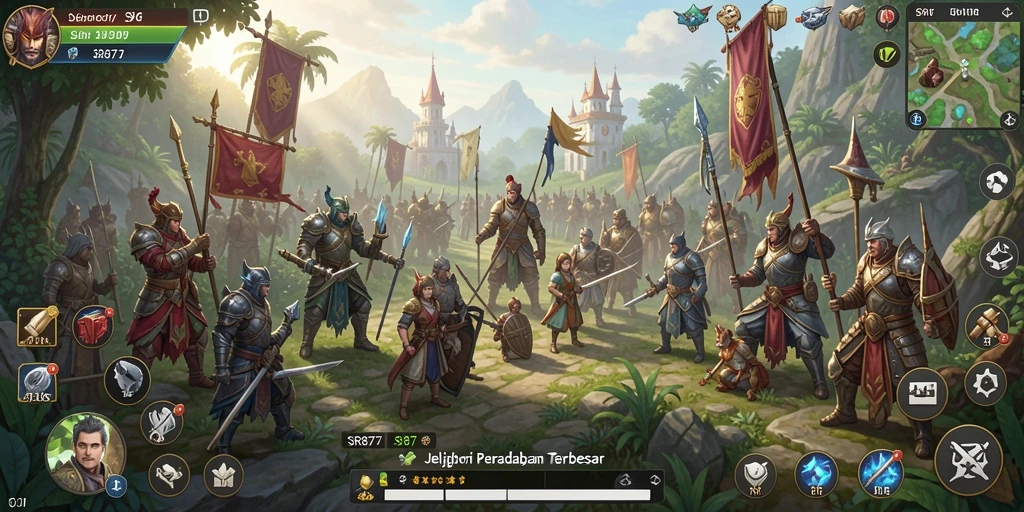 Tangkapan layar permainan SR877 dengan grafis yang mengesankan dan gameplay strategis.